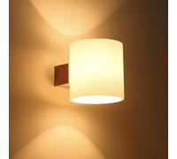 Comely Wooden Indoor Wall Lamp, Three Colours 3000K/ 4500K/ 6500K LED Wall Light, Wall Lighting Fixtures for Living Room Bedside Bedroom Hallway Stairs (with 12W Bulb)