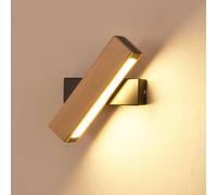 COMELY Wooden Indoor Wall Lights, 4W 360 Degree Rotatable Interior Wall Lights in Black COMELY Black