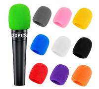 Comemela Pop Filter for Microphone Foam Microphone Covers Disposable Mic Covers for Microphones, 20Pcs Colorful Mic Windscreen Reusable Mic Foam Covers