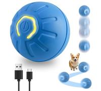 comenem Dog Toy Ball, 2026 New Interactive Dog Ball with Led Light, Automatic Moving Dog Toy Rechargeable Funny Pet Toys for Boredom Puppy Cat Kitten Indoor Outdoor Pet Bouncing Balls (Blue)