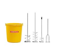 COMENSAL® Paddle Mixer HEX Set - Spiral Stirrer 80, 120 mm - Plaster Mixer 80 mm - Maxi 100mm for Thick Mortar - Mortar Stirrer - Made in EU
