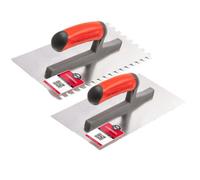 Comensal Professional Adhesive Trowel With Rubber Handle, Set Of 2 (Smooth, 8X8mm)