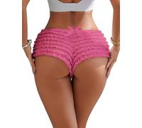 comeondear Hot Pink Frilly Knickers for Women Plus Size 18, Vintage Ruffle Shorts Bloomers Under Dress French Knickers Tiered Mesh Panties Y2k Bikini Hot Pant for Burlesque Outfit Lingerie Party