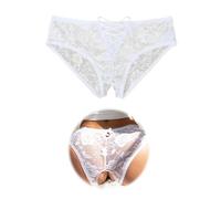 comeondear Open Crotch Lace French Knickers Mature Women Underwear | Low Rise Sheer Thongs, Adjustable Criss Cross, Plus Size Bikini Briefs, Sexy Panties for Honeymoon, Lingerie UK 8-22