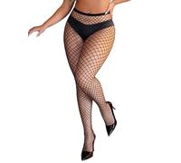 comeondear Plus Size Fishnet Tights for Women Black High Waist Large Mesh Stockings Stretchy Sheer Pantyhose Sexy Hollow Out Fish Net Tights Clubwear 3XL-5XL