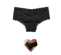 comeondear Plus Size Knickers for Women, Cooling Silk-like Panties with Lace Trim, Soft & Comfortable Cotton Crotch Underwear Stretchy Ladies Hipster Briefs for Everyday Wear UK 8-10, Black