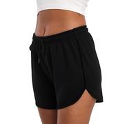 COMEOR Ladies' Loose Fit Cotton Shorts - Women's Summer Casual Lounge Short, Workout Jogging Athletic Gym Wear, Running Yoga Sports Pyjama Bottoms (Black, S)