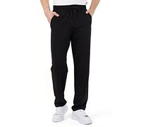 COMEOR Men's Cotton Jogging Pants - Long Men's Sweatpants - Men's Jogger Training Trousers, Relaxing Track Suit Bottom (Black, L)