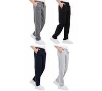 COMEOR Men's Cotton Jogging Pants - Long Men's Sweatpants - Men's Jogger Training Trousers, Relaxing Track Suit Bottom (Black/Dark Grey/Navy/Grey, 7XL)