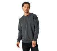 COMEOR Men's Sweatshirt, Plain Casual Jumper, Classic Crewneck Cotton Sweater Dark Grey