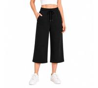 COMEOR Women's 3/4 Jogging Bottoms, Sports Trousers, Short Capri Shorts, Bermuda Training Trousers, black, S