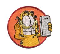 Comercial Mercera Garfield Phone Iron-on Patch 6,5 x 6,1 cm for Adults Kids with Comic Cat Cult Fan, Clothing Jeans Denim Birthday Gift