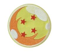 Comercial Mercera, Iron-On Patch, Dragon Ball Z, Dragon Ball Figure, Yellow, Iron-On Patch Ideal for Caps, Jackets, T-Shirts or School Bags. 100% Polyester, 6 x 6 cm