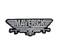 Comercial Mercera Iron-on Patch for Fabrics, Top Gun, Original, Iron-On Patch for Hats, Jackets, T-shirts or School Backpacks, 100% Polyester (Maverick, XL Embroidered)