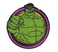 Comercial Mercera Marvel Avengers Hulk Button - Iron on Patches Adhesive Emblem Stickers Appliques, Size: 2,73 x 2,61 inch, Green