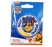 Comercial Mercera Paw Patrol Iron-On Patch for Fabrics, Ideal for Hats, Jackets, T-shirts or School Backpacks, 100% Polyester, (Chase)