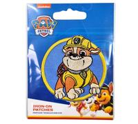 Comercial Mercera Paw Patrol Rubble Iron-on Patch 5,9 x 5,9 cm for Kids with Super Pups Dog Hero Adventure, Clothing Jeans Denim Birthday Gift