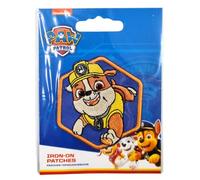 Comercial Mercera Paw Patrol Rubble Iron-on Patch 6,1 x 5,4 cm for Kids with Super Pups Dog Hero Adventure, Clothing Jeans Denim Birthday Gift