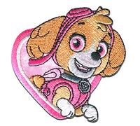 Comercial Mercera Paw Patrol Skye Iron-on Patch 6,8 x 6,3 cm for Kids with Super Pups Dog Hero Adventure, Clothing Jeans Denim Birthday Gift