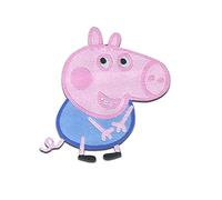 Comercial Mercera Peppa Pig © George Pig - Iron on Patch, Size: 5.1 x 5.1 cm, Pink, Medium, Cotton, Aufbügeln, Cartoon, 1 Piece