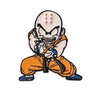 Comercial Mercera, Sew-On Patches, Dragonball Z, Krilin Character, Ideal for Hats, Jackets, T-Shirts or School Bags, 100% Polyester, 7 x 8 cm