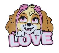Comercial Mercera, Sew-On Patches, Paw Patrol, Sign Skye Paw Patrol, Pink Colour, Iron-On Jacket Backs, T-Shirts or School Bags, 100% Polyester, 16 x 18 cm