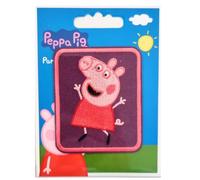Comercial Mercera Sew-On Patches, Peppa Pig Patches, Ideal for Hats, Jackets, T-Shirts or School Bags, 100% Polyester (Happy Peppa Pig)