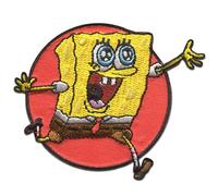 Comercial Mercera Spongebob Squarepants red Embroidered - Iron On Patches Adhesive Emblem Stickers Appliques, Size: 6,4 x 7,6 cm