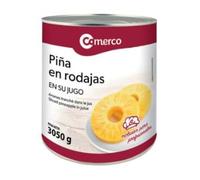 Comerco Pineapple Slices in Natural Juice, Large Catering Tin, 3050g, Whole Cherries in Syrup Form, 1 Piece