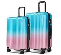 Comeria Expandable Carry on Luggage Suitcase with Wheels, Candy, 2 Set | 22x14x9 Airline Approved, Gradient PC+ABS Hardshell, Expands 2", 360° Spinner Wheels, TSA Lock,