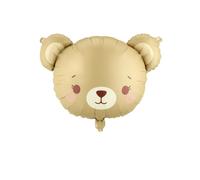 COMES INFLATED Cute Brown Teddy Bear Head Shape Helium Party Balloon 56cm