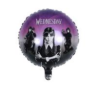 COMES INFLATED Gothic Purple Wednesday Addams Helium Party Balloon 43cm