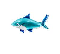 COMES INFLATED Large Blue Shark Shape Helium Party Fish Balloon 92cm