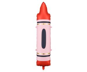 COMES INFLATED Large Red Crayon Shape Helium Party Balloon Back To School 104cm