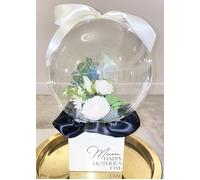 COMES INFLATED Luxe Mothers Day Cream Floral Bubble Box Balloon Gift 40cm