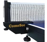 Comesee Professional Table Tennis Ping Pong Net Post Set Strength Screw Clamp with Net Clip Insert, 1.65 Inch Width Grip Holder, Tension and Height Adjustable Easy Set Up (Black)