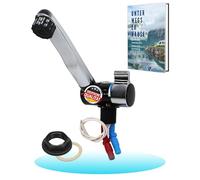 Comet - 12 V London Camping Faucet for Caravan with 2 Fittings (Hot and Cold), Color: Black/Chrome, Compact Faucet with Pump, Ideal for Washbasin