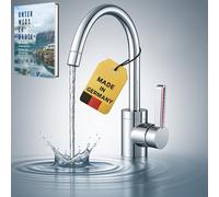Comet Lucca Single Lever Mixer Tap for Motorhome, 12 V, Chrome with Micro Switch, 360° Rotatable, Water Tap, Caravan, Warm Cold, Camping and Caravan, 12 V, Motorhome, Boat