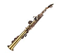 COMETX Soprano Professional Brass Straight Bb Soprano Saxophone Nickel Plated Sax Woodwind Instrument Carve Pattern with Carrying Case Mouthpiece Reed Cleaning Kit Gloves Straps Brush