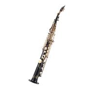 COMETX Soprano Sax Brass Straight Soprano Sax Saxophone Bb B Flat Woodwind Instrument Natural Shell Key Carve Pattern with Carrying Case Gloves Cleaning Cloth Straps Cleaning Rod