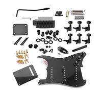COMETX ST Guitar Full Set Accessories ST Style Electric Guitar Full Set DIY Accessory Kit Including Prewired Pickguard Bridge SSS Pickups and Other Accessories Black