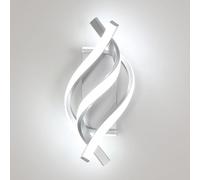 Comey LED Wall Light 22W 2500LM, Silver Creative Spiral LED Wall Sconce, 6500K Cool White Wall Lamp for Bedroom Living Room Corridor Hallway