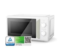COMFEE' 700W 19L White Mini Microwave Oven, Compact Design, InverTech and Quick Defrost Function, 5 Cooking Power Levels with Kitchen Manual Timer -