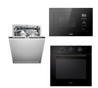COMFEE' Built-in Dishwasher & Grill Microwave & Electric Oven Buddle - 14PC Built-in Dishwasher +20L Digital Grill Built in Microwave + 60cm Built-in Electric Oven, 60 Litre, 8 Function with Air Fry