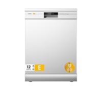 COMFEE' Freestanding Dishwasher CDWPF1201PW-UK 60cm Width, Full Size Dishwasher with 12 place settings, Quick Wash, Hygiene Wash, Delay Start, Half Load - White