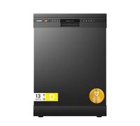COMFEE' Freestanding Dishwasher CDWPF1301PBD-UK 60cm Width, Full Size Dishwasher with 13 place settings, Quick Wash, Hygiene Wash, Delay Start, Half Load - Black
