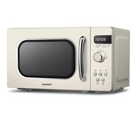 COMFEE' Retro Style 800w 20L Microwave Oven with 8 Auto Menus, 5 Cooking Power Levels, and Express Cook Button - Apricot Cream - CM-M202RAF(CM)