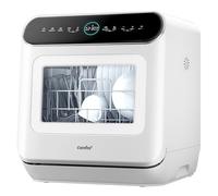 COMFEE' Table Top Dishwasher 7+3 Programs Mini Tabletop Dishwasher No Plumbing, 6L Built-in Water Tank, Hygiene Wash, Auto Door Open Drying, Energy Class D- White