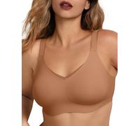 COMFELIE Comfort Revolution No Underwire T-Shirt Bras Soft Full Coverage Brassiere for Women Girls Khaki Medium