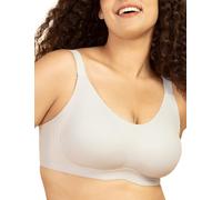 COMFELIE Seamless Wireless Bra for Women Comfort Everyday Spaghetti Bras with Vertical Stripes, Light Gray, L
